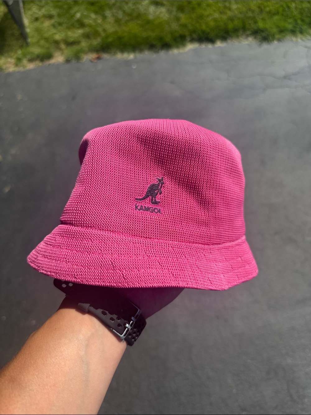 Kangol Kids Fuchsia Bucket Hat with Logo